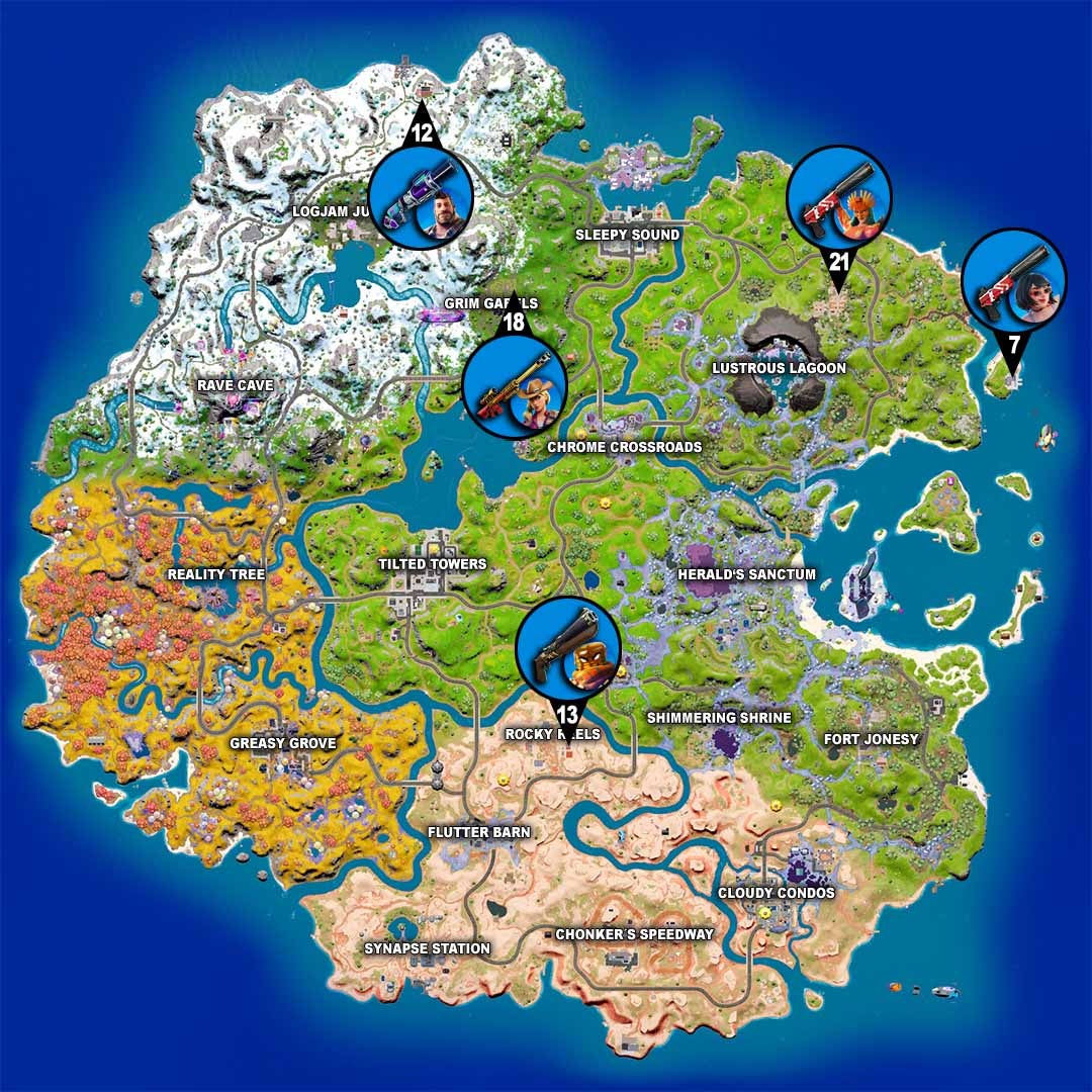 Fortnite: Alle exotischen Waffen und ihre Fundorte in Season 4